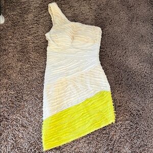 Bebe bandage asymmetrical dress